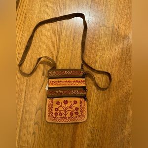 Leather and cloth purse